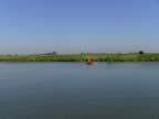 GRANDE SAONE, buoyed channel,  red marks at our starboard